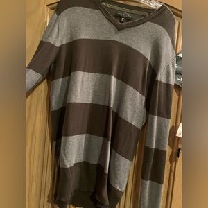 Medium forever21 light sweater. Green with grey stripes. Hardly worn.